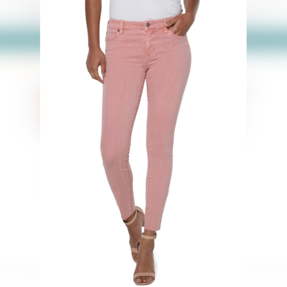 Liverpool Abby Ankle Skinny  Cut Fray Hem Rose Blush Size 28/6 - Picture 1 of 13